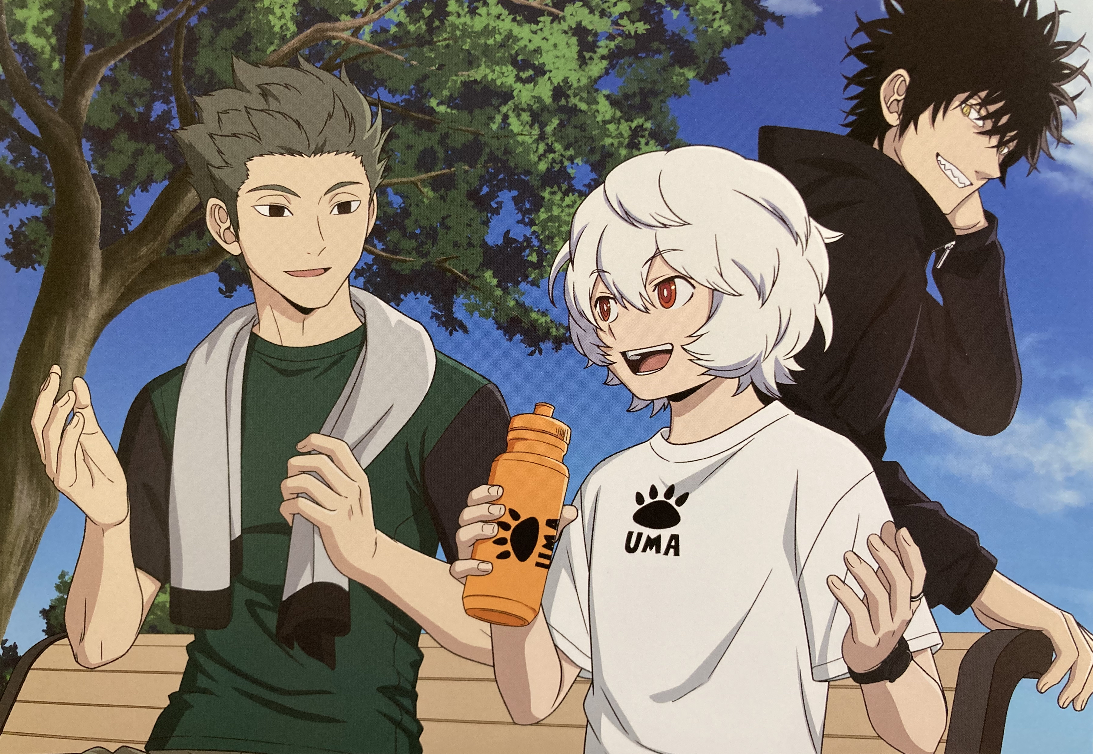 Kou, Kage, and Kuga after working out.